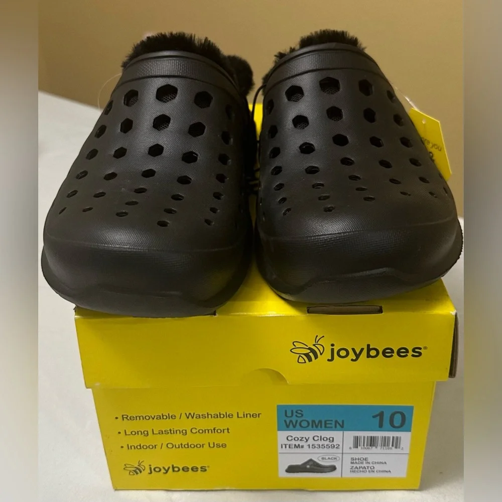 Joybees Women’s Cozy Clog Sandals Color Black size 10 New W/ Box & Tags - Picture 2 of 6